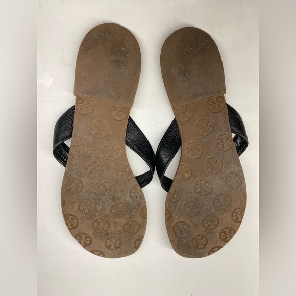 Tory Burch Size 7 M Leather Brown Classic Sandal Shoe - Picture 5 of 8